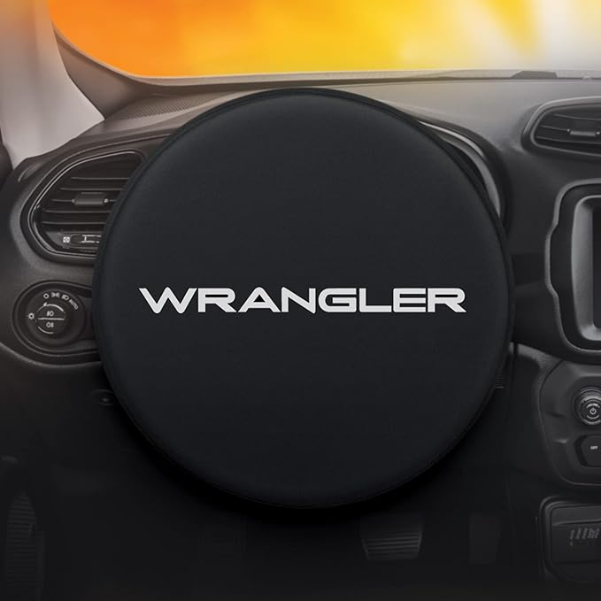 Plasticolor 008408R01 Jeep Wrangler Logo Steering Wheel Cover Sun Shade