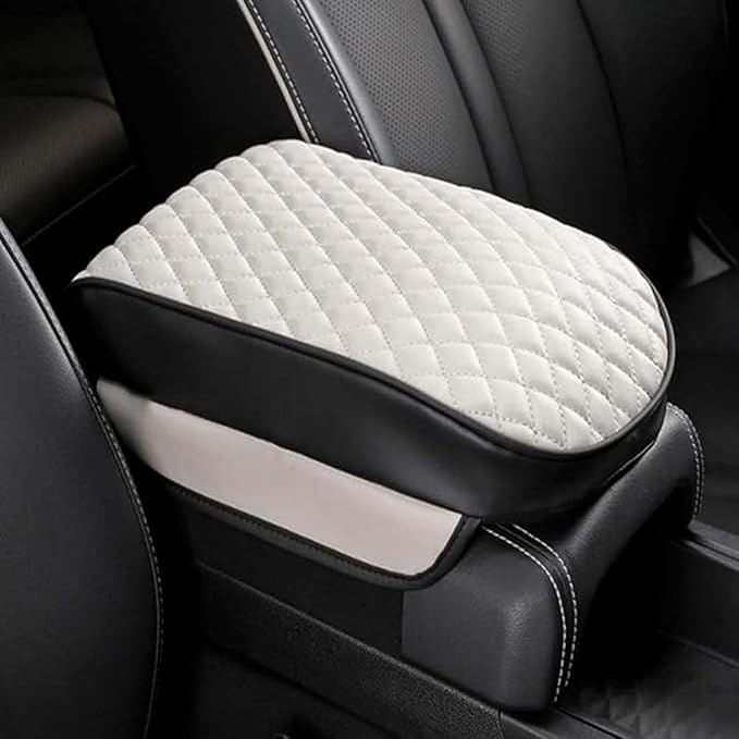 Center Console Armrest Cover Pad for Infiniti QX30 QX50 Q50 QX60 QX70 QX56 QX80 Q60 Q70L 2004-2025, Universal PU Leather Cushion Anti-Slip Waterproof Interior Accessories Comfort Protection