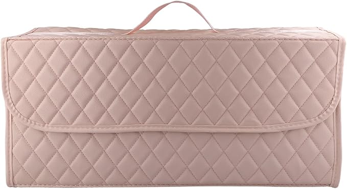 Trunk Organizer for Car,Foldable Car Organizer Back Seat,Tool Storage Organizer for Suv,Car Trunk Organizer and Storage for Sedan (Leather-Pink, 19.9 inch*9.5 inch)