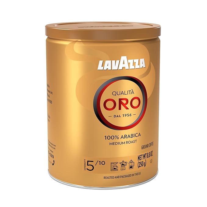 Lavazza Qualità Oro Ground Coffee, Medium Roast, 100% Arabica, 8.8 oz Tin (Pack of 6)