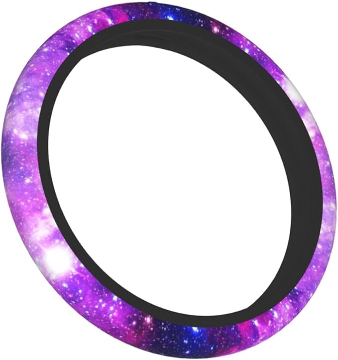 Purple Galaxy Steering Wheel Cover for Women Men Girls Car Accessories Decor Anti-Slip Neoprene Auto Steering Wheel Covers Protector Universal 15 Inch