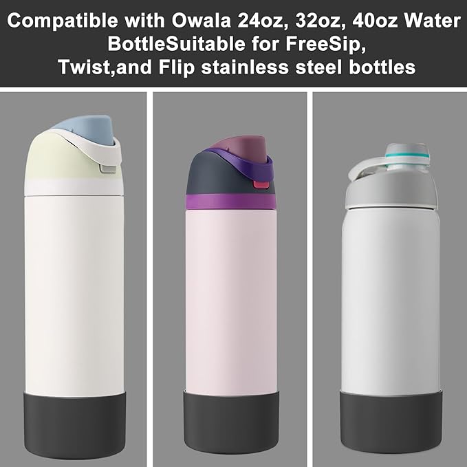 Silicone Boot for Owala Water Bottle 24/32/40 oz, Anti-Slip Protective Sleeve for FreeSip/Twist/Flip Water Bottles, BPA Free, Bottom Bumper Cover Protects Water Bottles from Scratches
