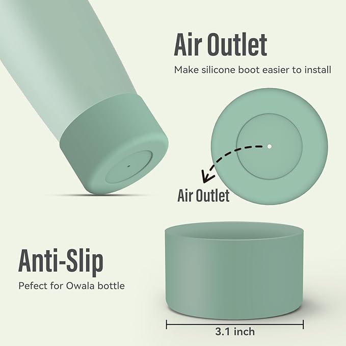 2 Pcs Silicone Boot for Owala 40oz & 30oz FreeSip Sway Tumblers, Protective Bottom Bumper Anti-Slip Sleeve Accessories for FreeSip Sway Water Bottles, Dishwasher Safe and BPA Free