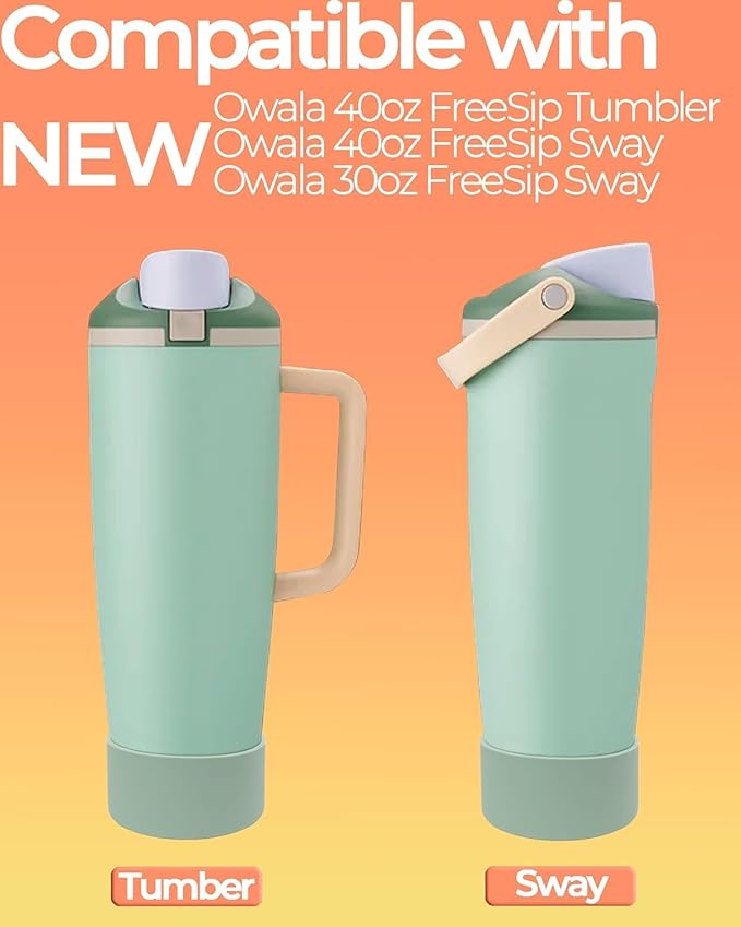Silicone Boot for Owala 30oz & 40oz FreeSip Sway Bottles & Tumblers - Non-Slip, Scratch-Resistant, Stability Enhancer, Available in 18 Colors (Sleek)