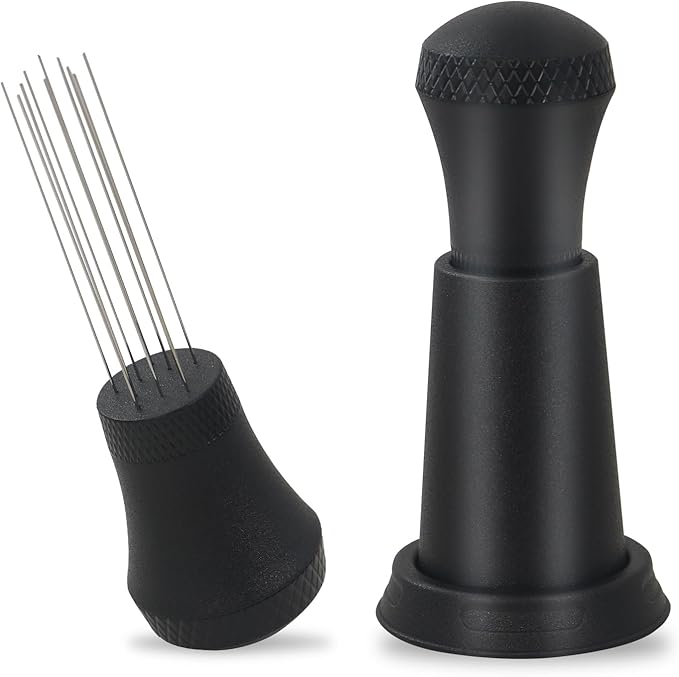 Zayin WDT Distribution Tool, Espresso Coffee Stirrer - 0.4mm 10 Needles Espresso Stirrer, Espresso Distributor for Barista Espresso Machine Accessories - Black