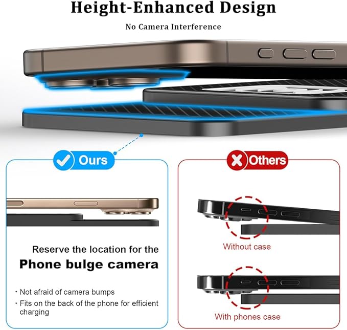 Wireless Charging Pad for Car for Nissan Kicks 2018-2026, 20W Fast Wireless Car Charger Pad Type-C/USB Non-Slip Phone Charging Mat,A 30cm Cable Type-C Plug
