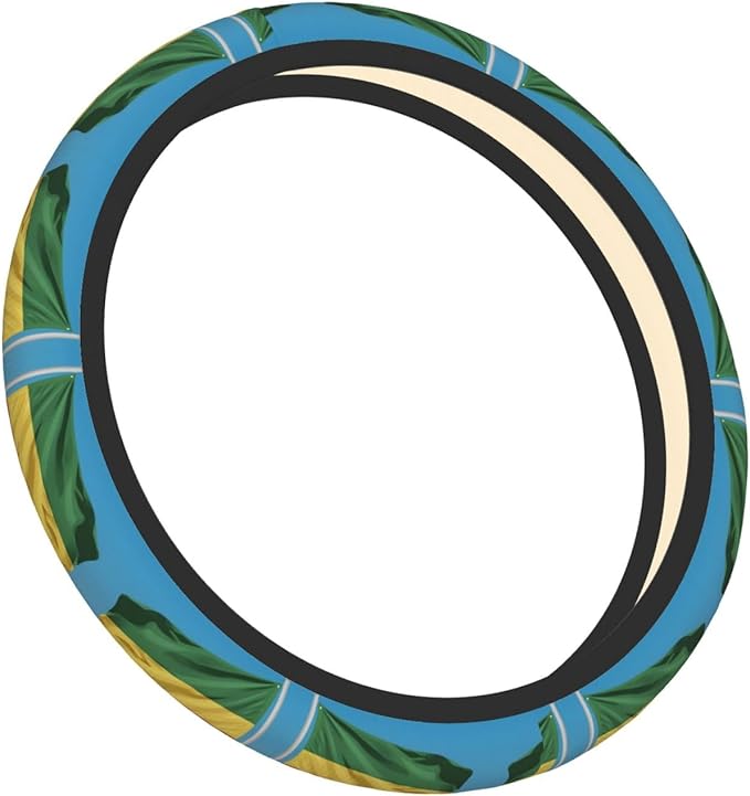 Ethiopian Flag Universal Fit Steering Wheel Cover for Car, Truck, and SUV, Durable Steering Wheel Protection