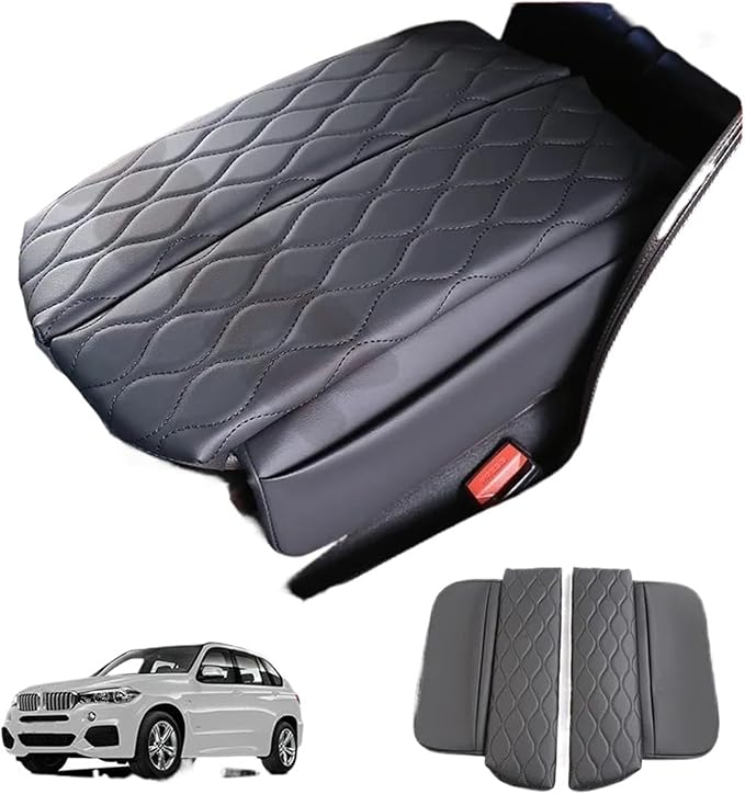 Center Console Cover,Compatible with BMW X5 F15 2014-2018 X6 F16 2015-2019 Car Armrest Box Pad Soft Leather Elbow Support Arm Rest Cushion(Black)