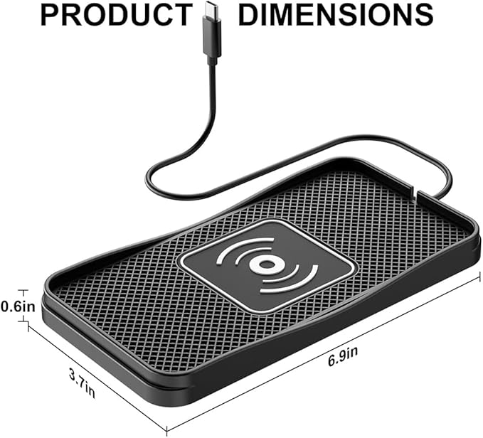 Wireless Car Charger Pad for Ram Van 1500 2001-2003, Type-C/USB 20W Car Wireless Charger Non-Slip Phone Charging Pad Car Accessories,A 30cm Cable Type-C Plug