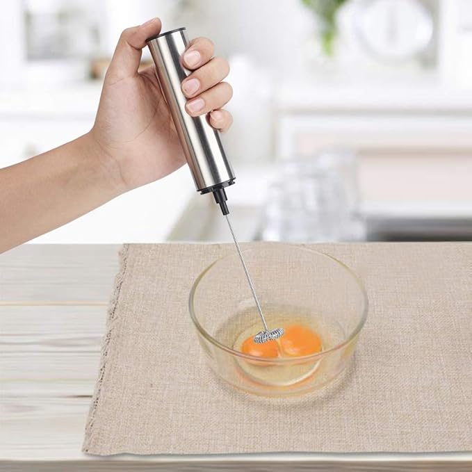 Electric Stainless Steel Milk Frother USB Rechargeable Blender Mixer for Kitchen Use