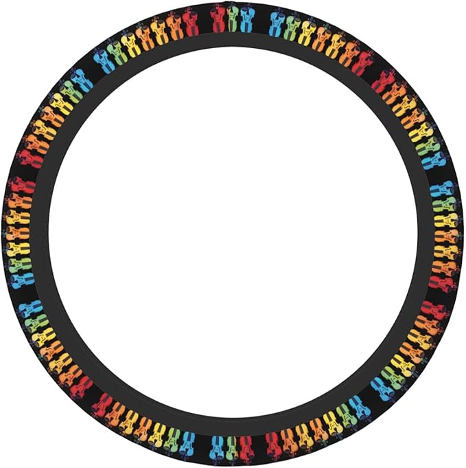 Neoprene Steering Wheel Cover Violin Pattern Car Steering Wheel Cover Universal Fit for Most Cars