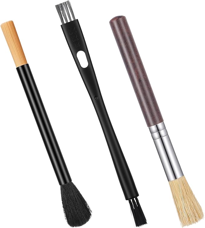 3PCS Coffee Grinder Cleaning Brush Set Espresso Machine Brush Cleaner Tool Espresso Brushes Accessories Cleaner Barista Brushes Machine Cleaning for Barista Home Kitchen Bean Grain Coffee