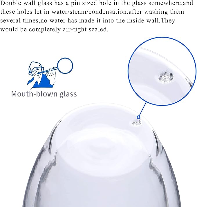 2-Pack 15 Oz Double Walled Glass Coffee Mugs with Handle,Large Insulated Layer Coffee Cups,Clear Borosilicate Mugs,Perfect for Cappuccino,Tea,Latte,Espresso,Hot Beverage,Wine,Microwave Safe