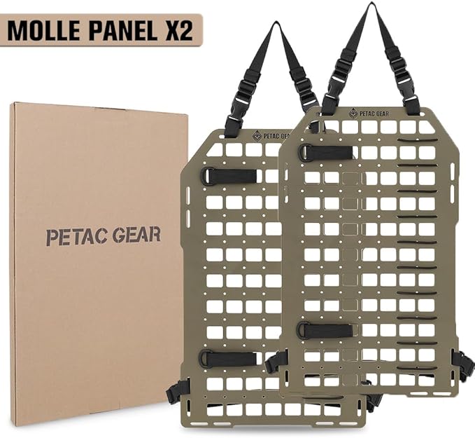 PETAC GEAR Tactical Car Seat Back Organizer | Rigid Molle Panels for Vehicles | Truck Mount Rack Panel for Tactical Gear Accessories. …
