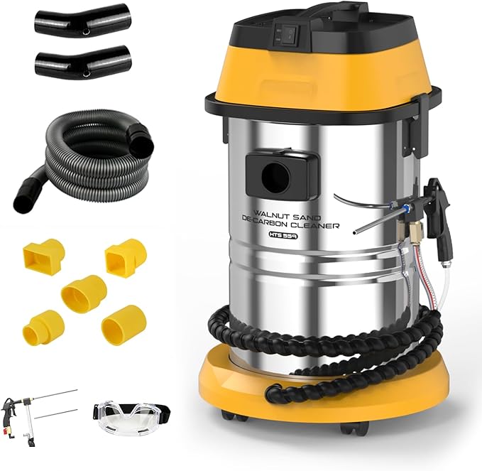 Walnut Blaster, Walnut Recycling & Dust Filter, GDI Engine Intake Pipe Valve Carbon Remover Machine, 1400W Walnut Blaster Kit for Carbon Cleaning