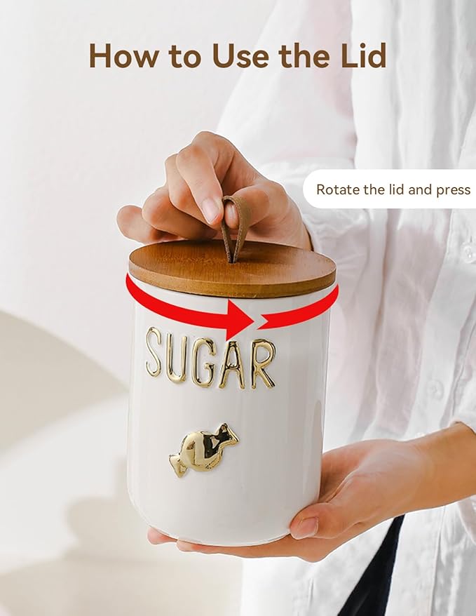 Ceramics Coffee Canisters with Airtight Lids, Simple Style Coffee Bean Storage for Kitchen Countertop, White Coffee Container for Ground Coffee Holder (27.05oz/800ml)