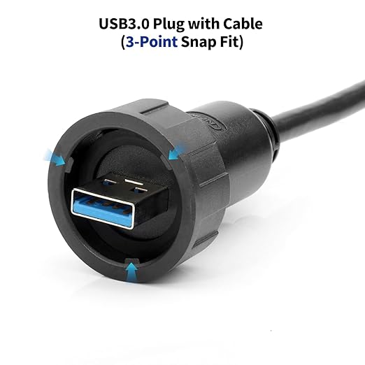 CNLINKO USB 3.0 Type A Male Plug to Male Plug with 1.5M Cable Connector Outdoor Waterproof IP67 Data Power Industrial Connector Port