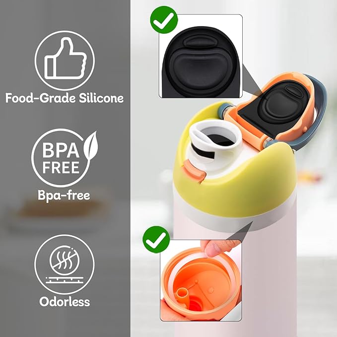 2 Sets Replacement Stopper and O Ring Gasket Compatible with Owala FreeSip 24oz 32oz,Water Bottle Lid Insert Cap Rubber Seal Parts for Owala 16/19/24/32/40oz Mouthpiece Accessories F6
