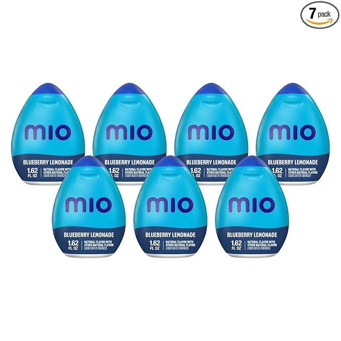 MiO Liquid Water Enhancer - Blueberry Lemonade, makes 24 servings + Vitamins, 1.62 oz each, (Pack of 7)