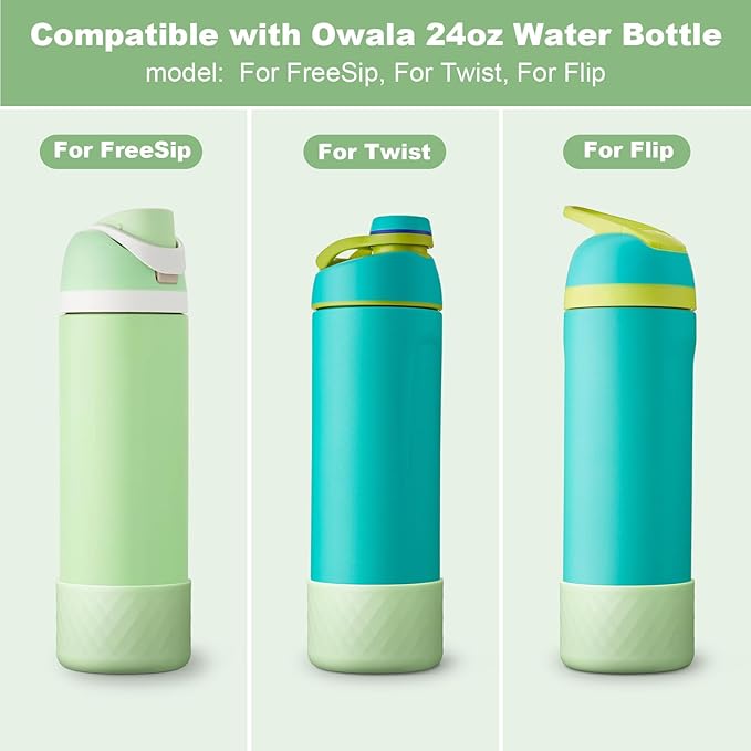 Silicone Boot for Owala Water Bottle 24 oz 32 oz 40 oz, Anti-Slip Protective Sleeve for FreeSip/Twist/Flip Stainless Steel Water Bottles Accessories