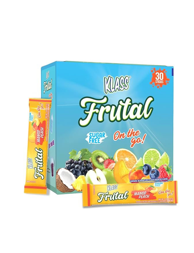 Árbol Frutal On-The-Go! | Powdered Drink Mix – Mango Peach Flavor, Sugar Free – 30 Stick Packs