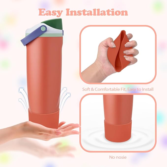 Silicone Boot for Owala 30oz & 40oz FreeSip Sway Bottles & Tumblers - Non-Slip, Scratch-Resistant, Stability Enhancer, Available in 12 Colors (Summer Harvest)