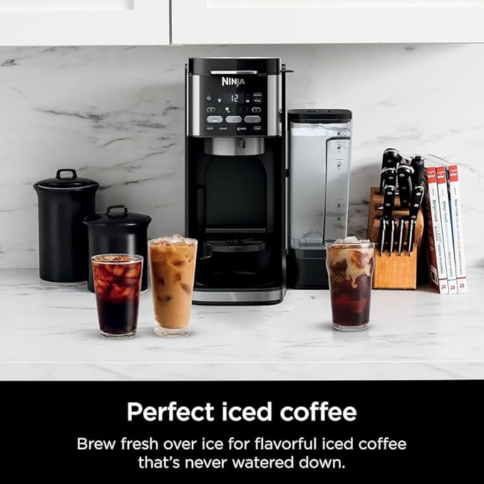 Ninja DualBrew Pro CFP101 Drip Coffee Maker – Hot & Iced, K-Cup Compatible, 3 Brew Styles, 60oz Reservoir – Black