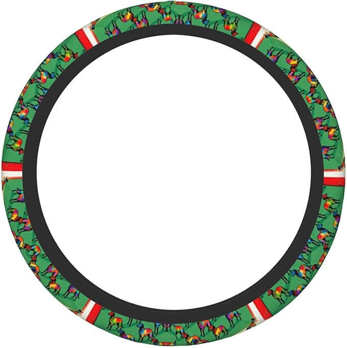 Colorful Tulear Dog Neoprene Steering Wheel Covers Women Men Car Accessories, Universal 15 Inch Fit Auto, Suvs, Truck