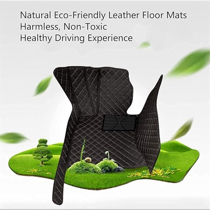 Custom Car Floor Mats Fit for 99% Sedan SUV Sports Car Protection Full Coverage Pads Anti-Slip Leather Floor Lining Pads All Weather Car Floor Mats (Black)