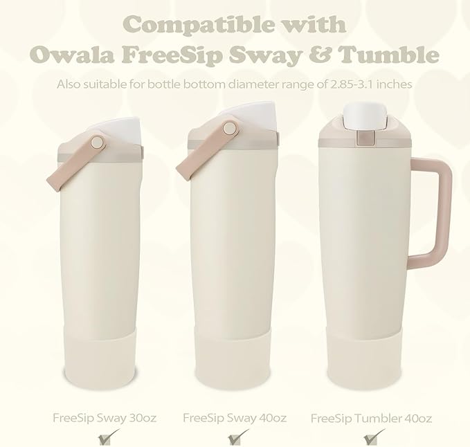 Silicone Boot for Owala 30oz & 40oz FreeSip Sway Bottles & Tumblers - Non-Slip, Scratch-Resistant, Stability Enhancer, Available in 12 Colors (Lightly Toasted)