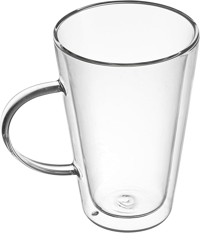 Restaurantware Glass Espresso Cups 12 Count 14 Ounces Borosilicate Double Wall Glass Coffee Mugs Insulated Clear Tea Drinkware for Hot or Cold Beverages