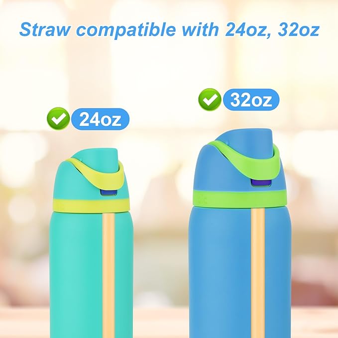 BOXOB Replacement Parts Kit for Owala FreeSip Water Bottle 24oz 32oz, Including 2 Replacement Stopper 2 Sealing Ring 6 Straw 1 Screwdriver & 1 Straw Brush