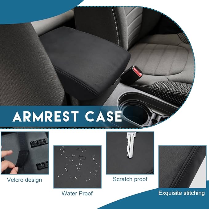 INTGET Center Console Armrest Cover for 2005-2021 Nissan Frontier Accessories / 2005-2015 Nissan Xterra Accessories Leather Middle Arm Rest Lid Protector for Nissan Frontier Pro 4X Accessories
