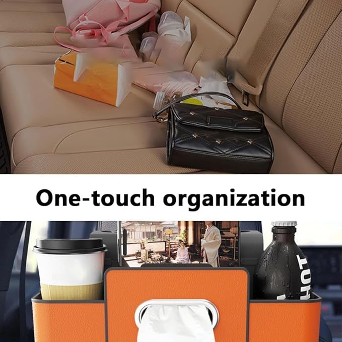 Car Organizers and Storage Box, Multifunctional Car Seat Back, Backseat Organizer, For Hold Phones, Snacks, Drinks, And Handbags (Brown)