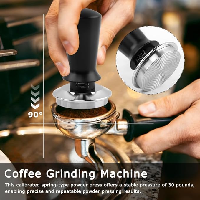 21 PCS Espresso Accessories Kit, Espresso Tamper Set with 51mm Coffee Tamper, WDT Tool, Tamper Mat, Dosing Funnel, Coffee Stencils, Latte Art Pen, Barista Tools, Espresso-Accessories(COLOR:Black)