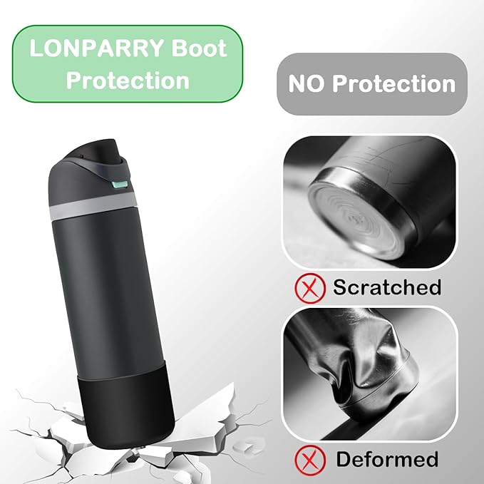 2-Pack Silicone Boot for Owala 24 oz Water Bottles, Boots for Owala Protective Sleeve Anti-Slip Rubber Bottom, Compatible with FreeSip/Twist/Flip Stainless Steel Bottles 24 oz Accessories,BPA Free