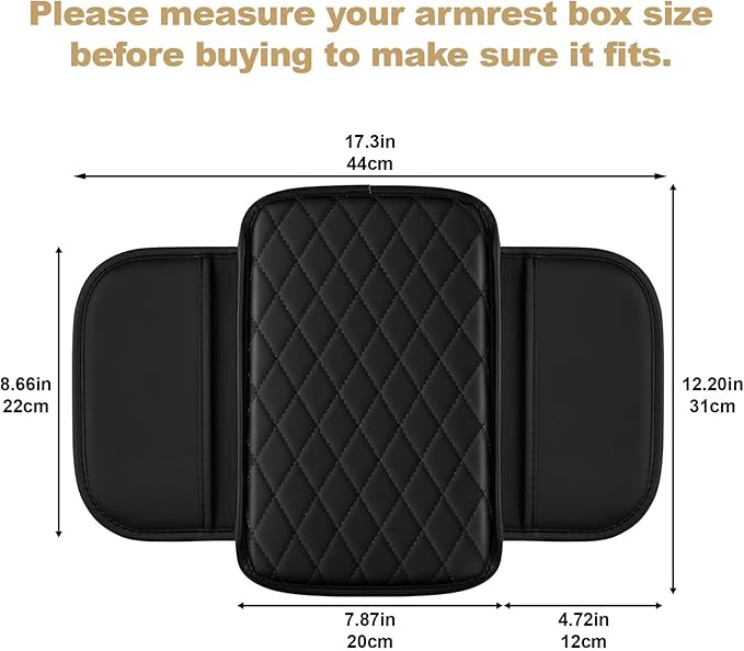 YORKNEIC Center Console Cover Fit for Ford Explorer: Middle Console Cover with 2 Storage Pocket,Faux Leather Waterproof Anti-Scratch Car Armrest Cover Protector(Black)