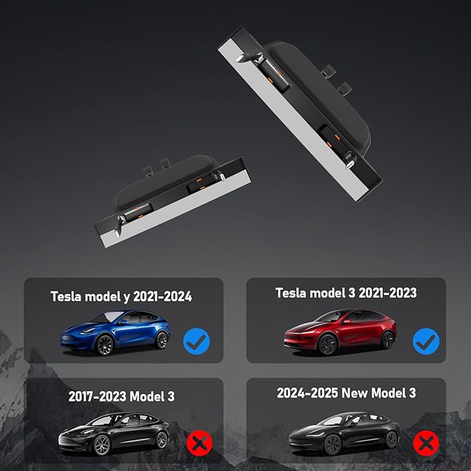 USB Charger Hub for Tesla Model Y 2021-2024 & Model 3 2021-2023 Accessories, Fast Charging Hub with Sliding Cover with Type-C+Lightning Retractable Cables (Not Fit Model 3 2024)