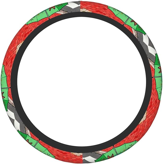 Border Collie Prints Neoprene Steering Wheel Covers Women Men Car Accessories, Universal 15 Inch Fit Auto, Suvs, Truck
