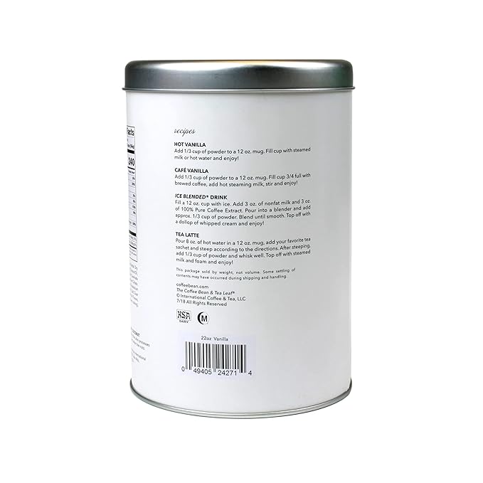 The Coffee Bean & Tea Leaf, French Deluxe Vanilla Powder, Coffee and Drink Powdered Creamer, 22 Ounce Container