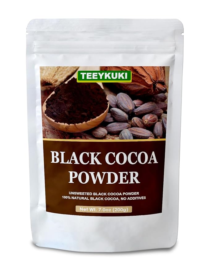 Black Cocoa Powder, 7.0oz(200.0g), Premium Food Grade Black Cocoa Powders for Cooking & Baking, Non-GMO