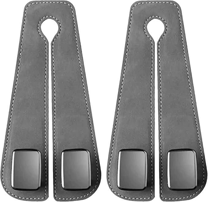 Auto Backseat Hangers, 2 in 1 Car Seat Organizer Hook, PU Leather Vehicle Hooks, Vehicle Backseat Hanger, Multifunctional Car Seat Back Double Hook for Purse Cloth Grocery Bags