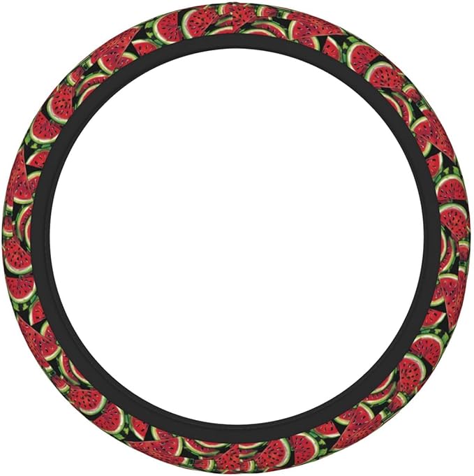 Red Watermelon Steering Wheel Cover for Women Men Girls, Car Accessories Decor Thickened Anti-Slip Auto Steering Wheel Covers Protector Universal Fit 15 Inch for Cars, Truck, SUV