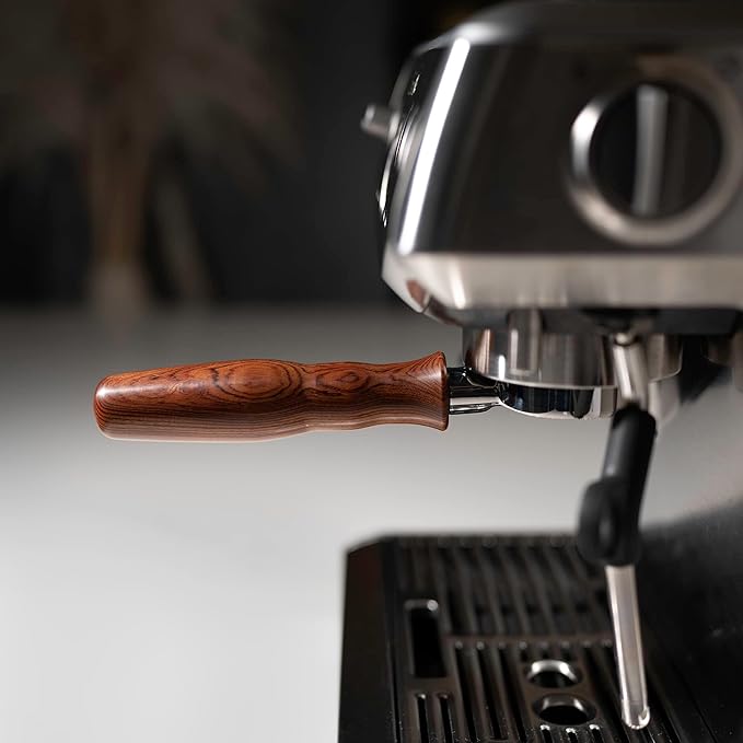 LILQ 54mm Naked Bottomless Portafilter Compatible with Breville Barista Express, Barista Pro, Bambino, and More – 18-20g basket included (Rosewood)