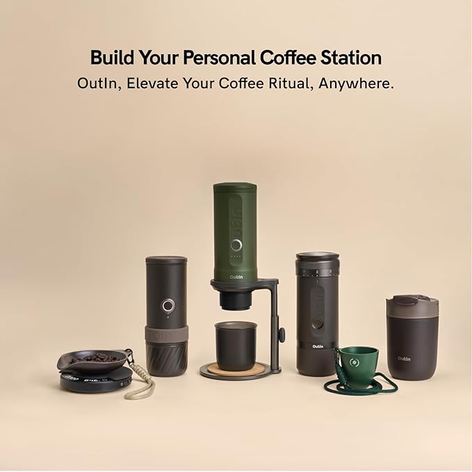 OutIn Detachable Universal Coffee Stand with Cork Pad,Portable Espresso Machine Stand,Pour Over Coffee Stand Easy to Carry