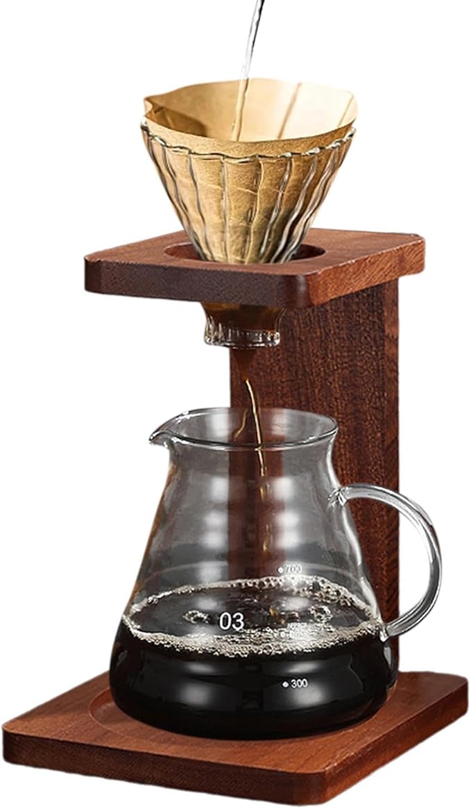 Coffee Filter Cup Stand Coffee Dripper Stand Wooden Stable Practical Pour Over Coffee Dripper Rack for Hotel Dorm Tea House, Style B