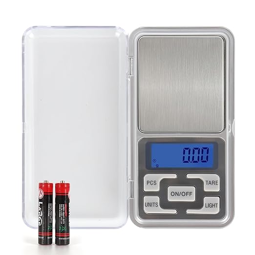 Compact Digital Pocket Scale, Stainless Steel Panel 500g 0.01 Gram Accuracy Portable Kitchen Digital Scale with LCD Display for Food Jewelry Weighing Cooking Baking Coffee Handmade