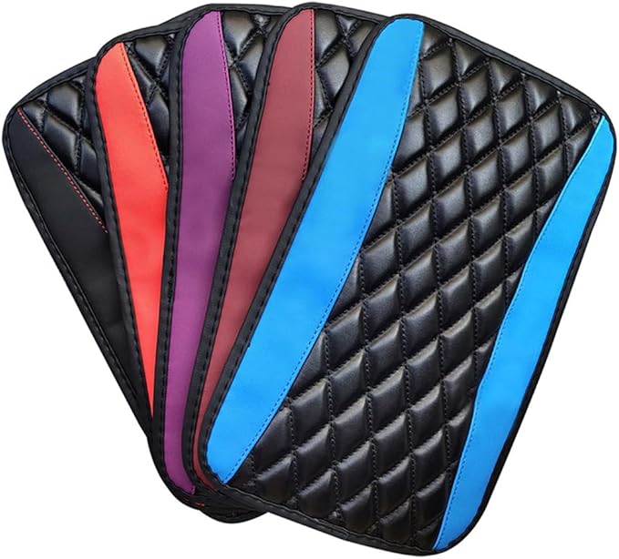 Leather Car Armrest Box Pad for Corvette C8 Stingray/C8 Coupé/C8 Z06/C8.R/C8 LT2 LT6 2019-2023 Waterproof Armrest Center Console Protector Cover Universal Arm Rest Cushion,Winerd