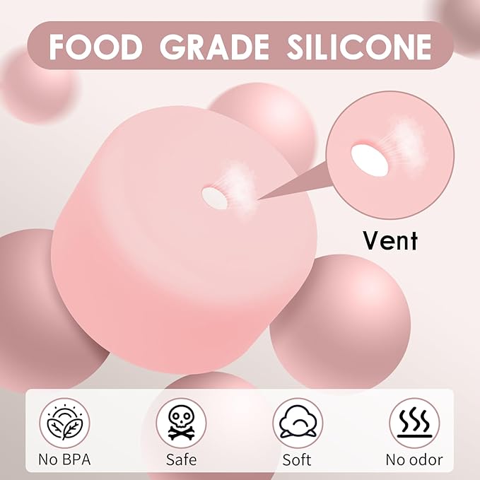 2PCS Silicone Water Bottle Boot, Compatible with Owala 24oz 32oz 40oz, Protective Anti-Scratch & Anti-Dent No Noise Sleeve Cover for FreeSip/Twist/Flip Water Bottles (Rose Quartz, 24oz)