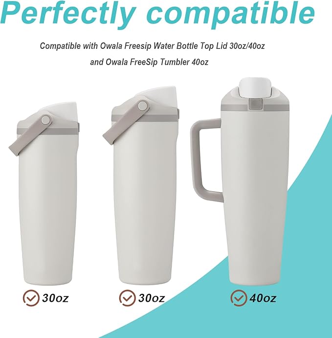 Replacement Stopper Compatible with Owala FreeSip Sway 30oz 40oz, 7Pcs Leakproof Silicone Cap Mouth Stopper for Owala FreeSip Tumbler 40oz Water Bottle Lid Spout Gasket Plug Parts